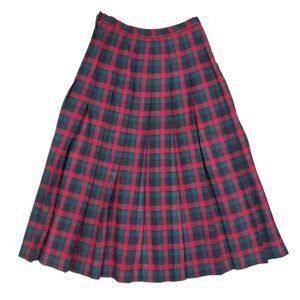 Vtg Pendleton Tartan Plaid Pleated Wool Maxi Long Skirt 8 Academia Preppy USA